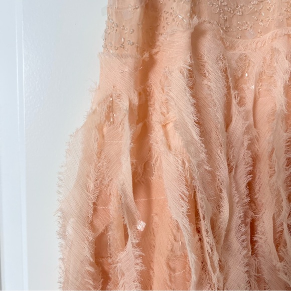 FREE PEOPLE Peach Ombre Chiffon & Lace Slip Dress - Picture 6 of 8